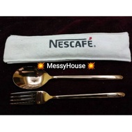 Limited Edition Nestle NESCAFE GOLD Spoon & Fork Set/ Sudu& Garpu Koleksi Nescafe Gold