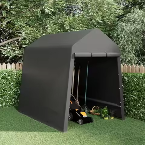 6X8 Ft Outdoor Portable Storage Shelter Shed with Rolled Up Zipper Doors Vents Heavy Duty Carport fo
