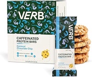 Verb Energy - Oatmeal Chocolate Chip Caffeinated Protein Bars - 190-Calorie 6g Sugar 10g Protein Bar