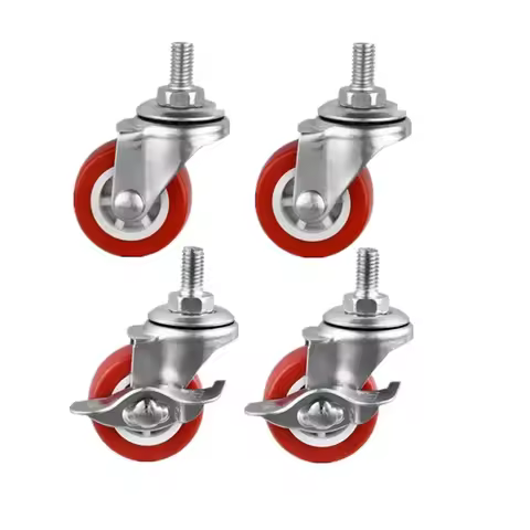 4 Pcs/Lot 1.5/2/2.5/3 Inch Casters M8/M10 Screw Fixed/Universal/Brake Wheels Silent Coffee Table Pul
