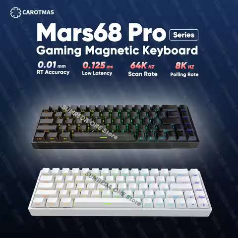 IROK Carotmas D Mars68 Pro Gaming Wireless Magnetic Mechanical Keyboard 8K Rapid Trigge 0.01mm Bluet