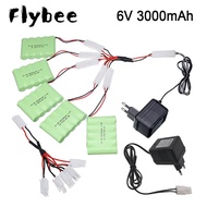 6v 3000mAh NIMH Battery + 6V Charger For RC Cars Robots Tanks Gun Boats 6v Ni-MH Battery Aa 2400mah 