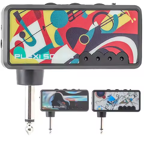 Electric Guitar Amplifier Headphone Amp,Portable Heavy Metal USB Rechargeable Battery Mini Pocket He