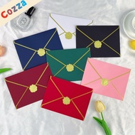 10pcs Solid Gilding Envelope Paper Envelopes for Letters DIY Seal Stickers for Wedding Invitations