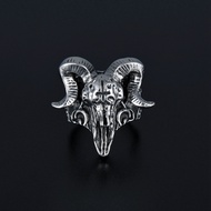 Cincin Kepala Kambing Bertanduk / Cincin Pria Bentuk Kepala Kambing Domba Unik Keren / Cin Cin Dewa 