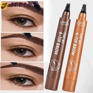 JEROMY Four Claw Eyebrow Pen, Natural Waterproof Liquid Eyebrow Pen, Micro Fork Sweat-Proof Long Lasting Gentle Strokes 3 D Eyebrow Cosmetic Tool Women