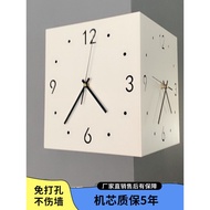 Ins Style Atmospheric Corner Clock Double-Sided Wall Clock Fashion Simple Creative Perforation-Free 