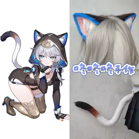 Game Honkai: Star Rail Cipher Cosplay Ear Tail Suit Tiger Beast Ear Headband Beast Tail Set Mascot S