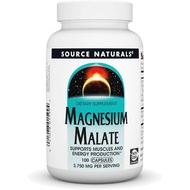 Source Naturals Magnesium Malate 625mg 100 Capsules Supplement Essential, Bio-Available Magnesium Ma