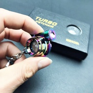 Hot-selling Car Turbo Keychain Metal Creative High-End Luminous LED Turbo Car Keychain Pendant