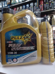 PULZARน้ำมันเครื่องพัลซ่าเบ็นซินสังเคราะห์แท้SAE 5W30 4ลิตรแถม1ลิตรAPI SPILSAC GF-6A