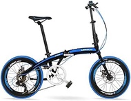 Fashionable Simplicity 7 Speed Folding Bike Adults Unisex 20 Light Weight Folding Bikes Aluminum Alloy Frame Lightweight Portable Foldable Bicycle White 5 Spokes Size:5" (Color : Blue, Size : Spoke