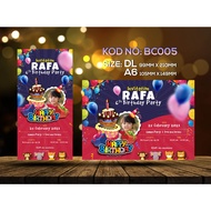 Kad Hari Jadi / Kad Jemputan / Birthday Invitation Kod No. BC005