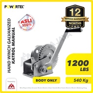 Hand Winch / Boat Winch / Katrol Manual 1200lbs / 540Kg POWERTEC Galv