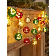 圣誕節彩球燈串圣誕樹裝飾品小掛飾掛件場景布置店鋪創意發光道具