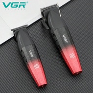เครื่องตัดผม VGR ไฟฟ้าปรับได้ เครื่องกันผมสำหรับผู้ชาย ความเร็วรอบ 9000 RPM แสดงผลแบบดิจิทัล ชุดตัดผ