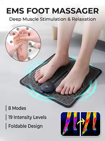 2026 EMS Foot Massager Rechargeable Massage Pad Foot Relaxation Pad Electric Foot Massage Tools Prom