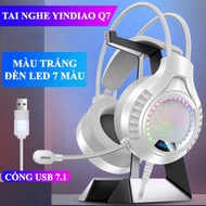 Gaming Yingiao Q7 Specialized Gaming Headset With 7-Color led Lights With mic For USB 7.1 Gamers