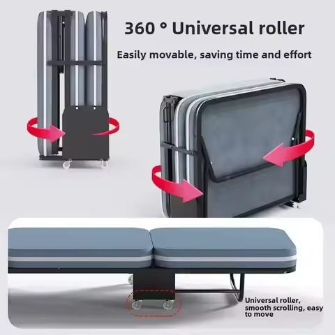 Household Goods Lunch Break Bed Rollaway Bed Single Nap Bed Fold Bed Camp Bed Office With Pulley Esc