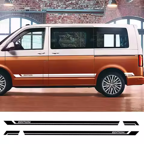 2PCS Car Stripe Stickers Camper Van Vinyl Film Decals Auto Accessories For Volkswagen VW Transporter