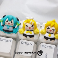 Vocaloid~hatsune Miku Mirror Sound Gemini Unique Resin Art Keycap Mechanical Keyboard Keycap Gift
