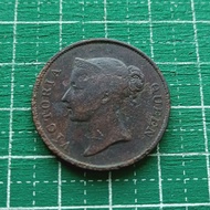 1845 Straits Settlements 1 Cent - Victoria (East India Company)