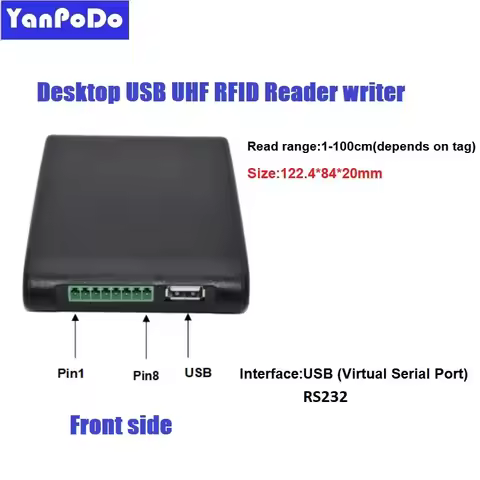 Yanpodo uhf 1m middle range rfid reader writer with usb interface provide sdk demo source code for e