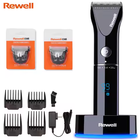 Rewell F17 Professional Electric Hair Clipper Lithium Rechargeable Hair Trimmer Beard Shaver Titaniu