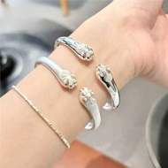 Pure Silver 9999 Cat Claw Sterling Silver Bracelet Ancient Method Peace Joy Silver Bracelet for Girl