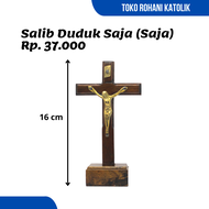 SET DOA KATOLIK (MINI 15 CM) SALIB DUDUK / PATUNG YESUS / PATUNG MARIA / SALIB PATUNG YESUS / ROSARI