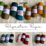 4mm Polyester Rope Yarn - 4mm Polyester Cord - Macrame Cord - Macrame Yarn - Flat Curl Rope