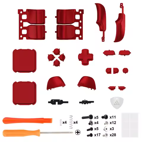 eXtremeRate Replacement Full Set Buttons for Steam Deck LCD - Scarlet Red