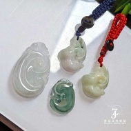 With Certificate Jadeite Waxy Ice Ruyi Burmese Material Ice Purple Wei Material Blue Water 2-3cm Bur