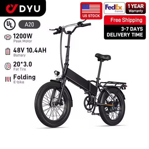 【1 Year Warranty】DYU A20 Adult Electric Bike Peak 1200W Motor 48V10.4AH Battery Electric Bicycle 20*
