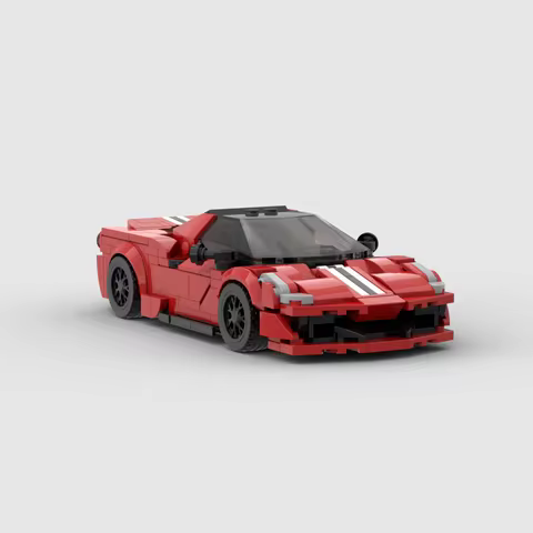 MOC 344pcs Ferraried488 pista racing sports car Vehicle Racer Building Blocks Brick Creative Garage 