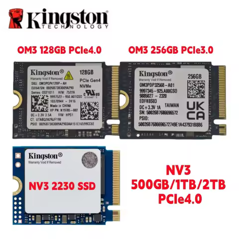 Kingston OM3 128GB/256GB & NV3 500GB 1TB 2TB M.2 2230 PCIe 4.0 NVMe SSD, Up to 6000MB/s -Stream Deck