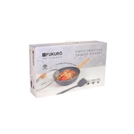 FUKURO ISHI MARBLE WOK PAN 28CM WITH GLASS LID+ PROSILICONE TURNER SET
