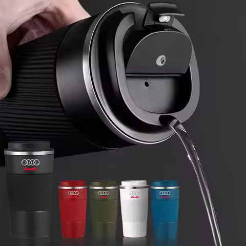 Stainless Steel Coffee Thermos Bottle Thermal Mug Car Accessories For Audi A6 Q3 A3 B5 B6 B7 B8 B9 Q