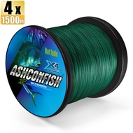 Ashconfish 4 sợi 1500m không phai không nhuộm câu cá bện dòng sợi PE màu trơn dòng X4 dây bện 2-100l