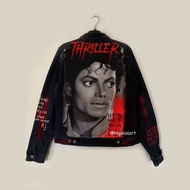 彩繪牛仔夾克 手工定制夾克 Michael Jackson, Thriller Gift