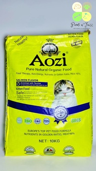 AOZI KITTEN  SALMON CAT DRY FOOD ORGANIC FOOD HEALTHY SKIN & BRIGHT HAIR - 1 SACK / 10 KILOGRAM -
