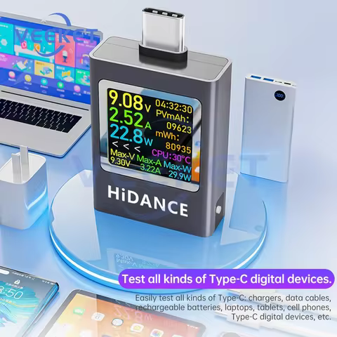 HDC-085C Power Meter Multifunction Type-C Charger Tester Voltage Current Watt Meter DC 4.5~50V 12A w