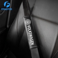 FFAOTIO Car Seat Belt Cover Shoulder Pad Carbon Fiber Leather Car Interior Accessories For Volkswagen Golf MK7 Scirocco Touran Golf MK6 Jetta Polo Sharan Beetle Golf MK5