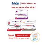 Set of 3 Chela FerrTM Forte(11,4g) - Chela Calcium D3 36,6mg-Chela-Mag B6 19,4g (Olimp Labs). Foods 