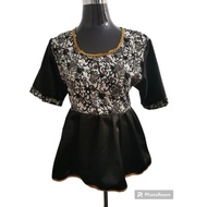 blouse peplum borneo /lace kuning
