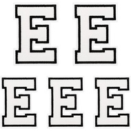 MECCANIXITY Iron on Letter Patches 4.4"/3.1" Alphabet E Iron on Embroidered Patch Sew on Letter Stic