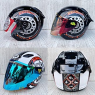 Dj MARU 18 BLACK/RED | 18 WHITE/RED HALF FACE KYT Handsome Package/DJ MARU Handsome Package MOTIF 18