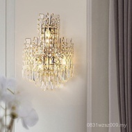 Simple Crystal Bedroom Stairwell Wall Lamp Light Luxury Bedside Lamp Aisle Lamp Postmodern Study Wal