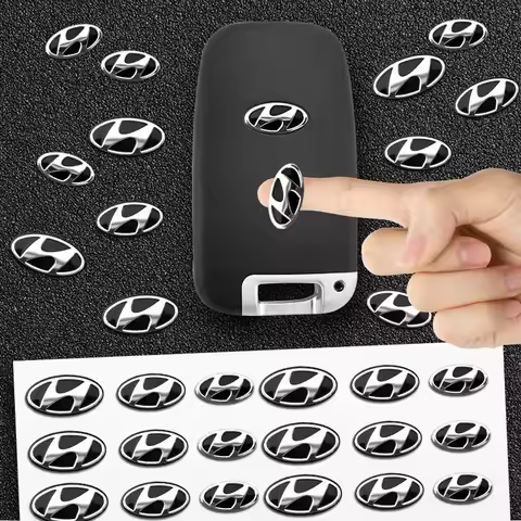 14mm 16mm 19mm Car Key Emblem Stickers Keyhole Logo Decals For Hyundai N I30 I20 I10 Venue Veloster 
