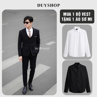 Buy 1 suit 0501, youthful, masculine 1-button design, beautiful material - Free 1 DUYSHOP plain shir